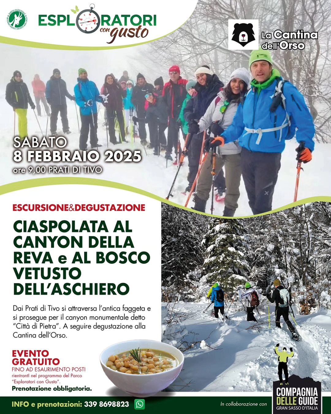 08 feb 2025 – Esploratori con Gusto – Ciaspolata e degustazione